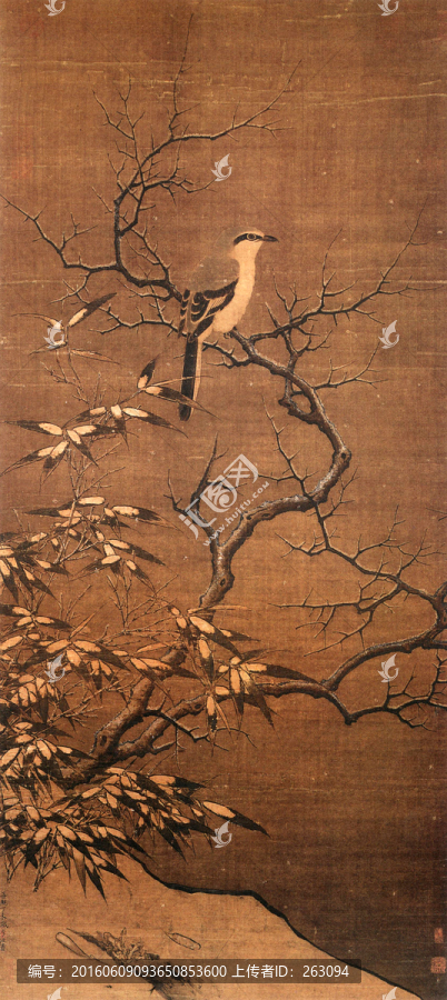 雪樹寒禽圖,李迪