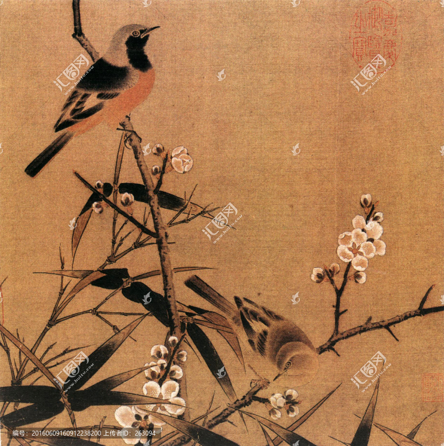 梅竹雙雀圖