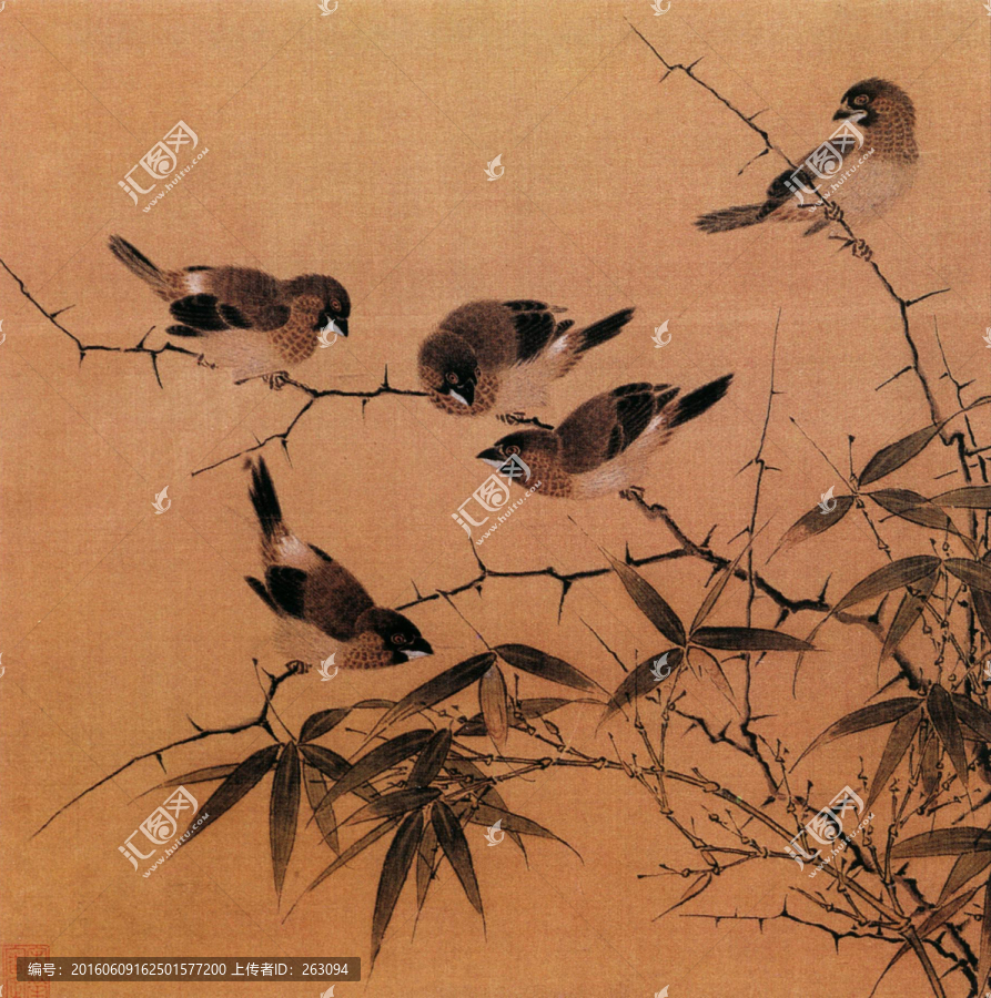 霜筱寒雛圖