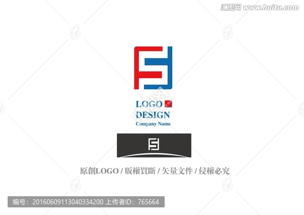 标志logo设计,字母F和S