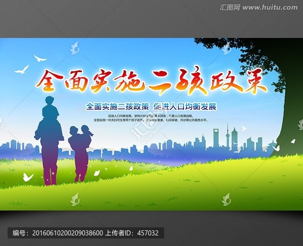全面實施二孩政策海報