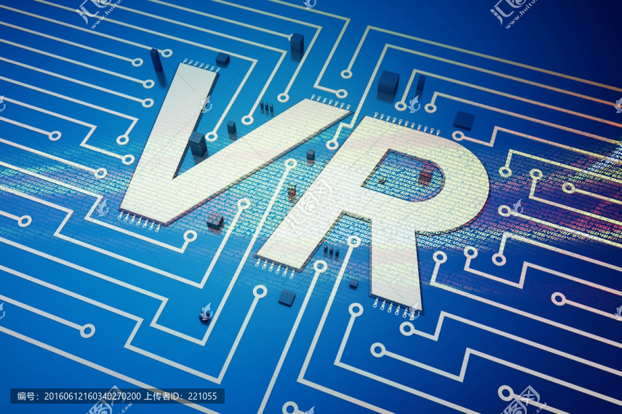 VR和电路板,科技蓝