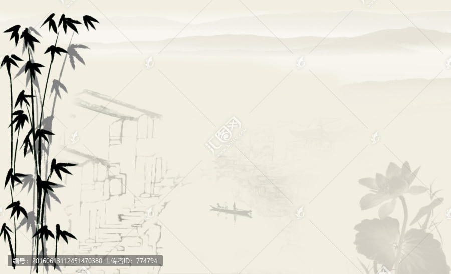 中國古風水墨畫壁畫掛畫無框畫