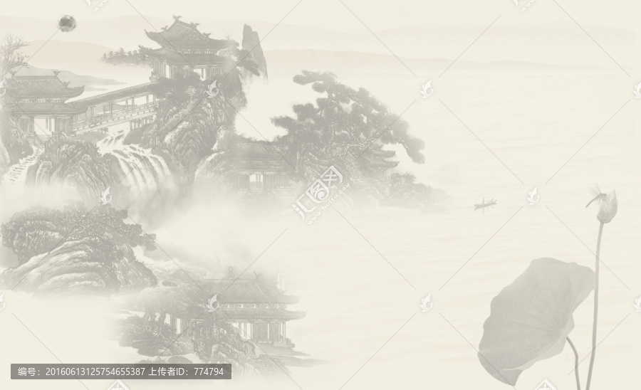 中國古風(fēng)水墨畫壁畫掛畫無框畫