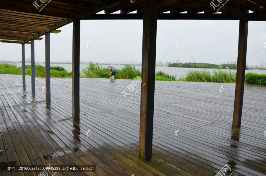 金鸡湖雨景