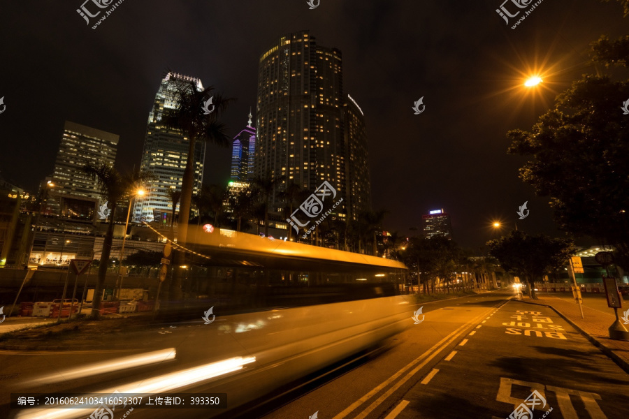 香港维多利亚港夜色,金融区