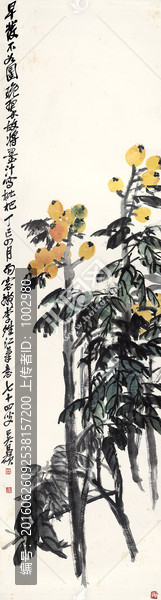 吳昌碩,花卉四條屏之一（合層）