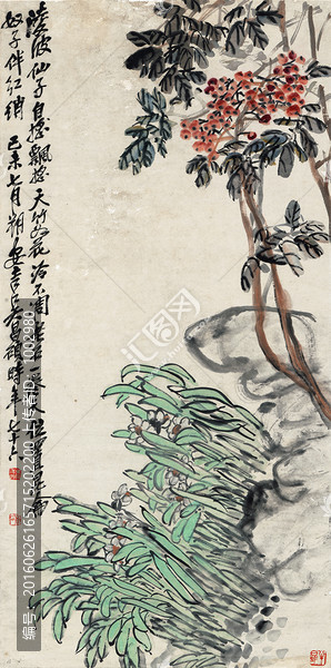 吳昌碩,天竹水仙（未分層）