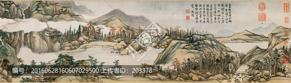 清,張宗蒼,白云紅葉圖