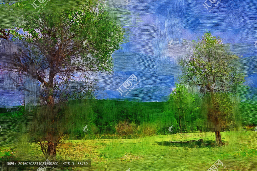 電腦畫,鄉(xiāng)村小景