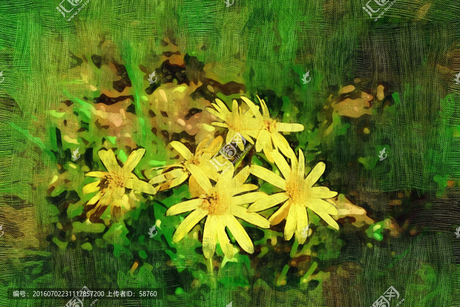 電腦油畫,山花
