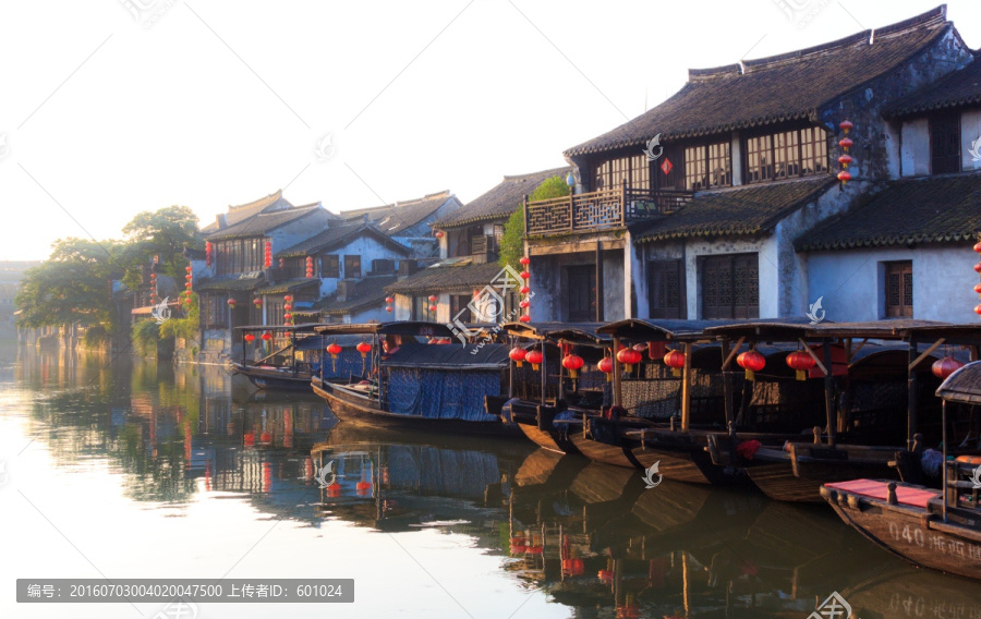 西塘風光,人家,游船,湖水