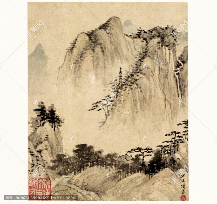 查士標(biāo),山水國畫