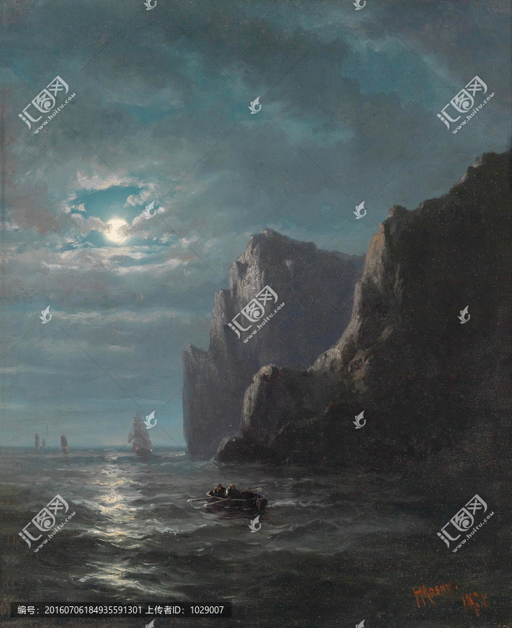 安靜的夜復(fù)古風(fēng)景油畫