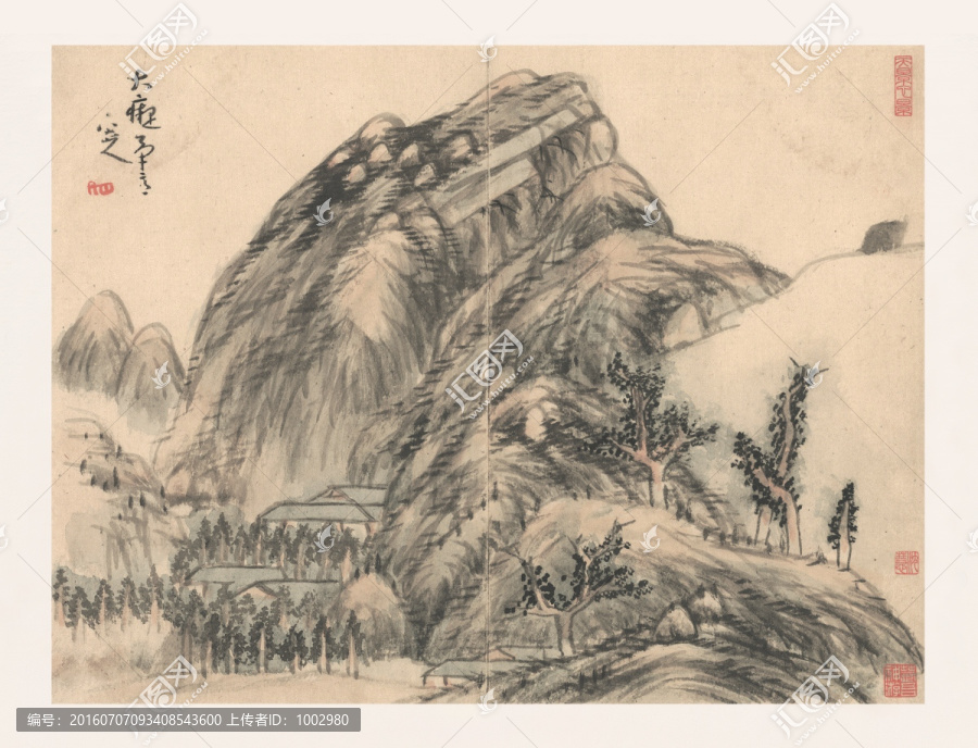 朱耷國(guó)畫,國(guó)畫山水（合層）