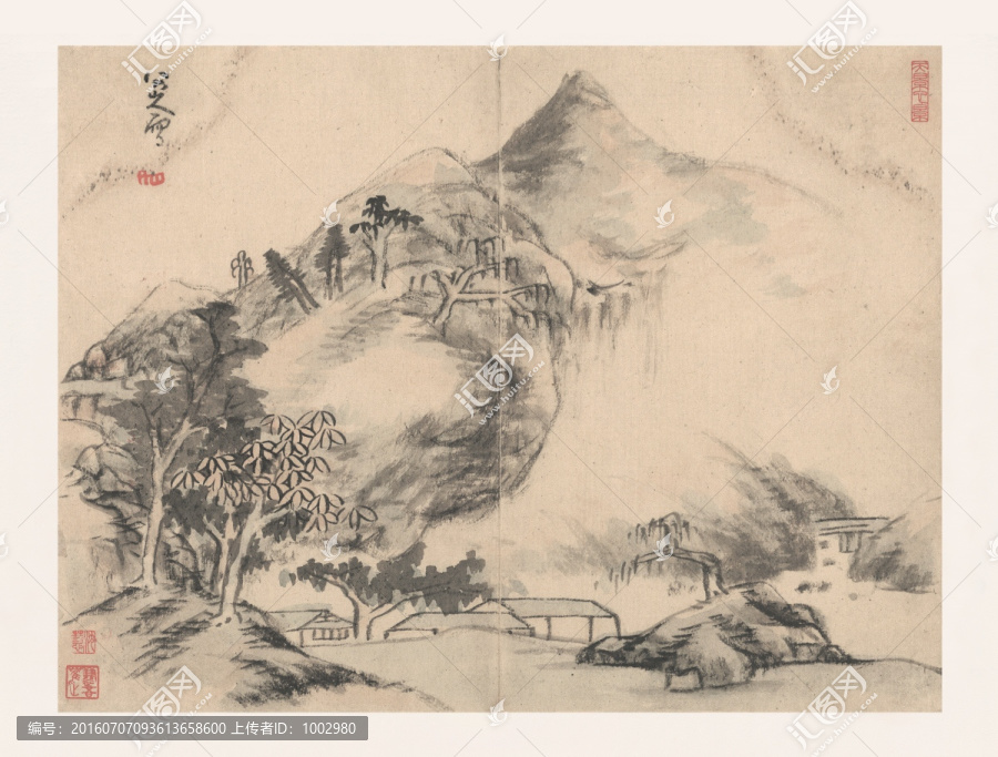 朱耷国画,国画山水（合层）