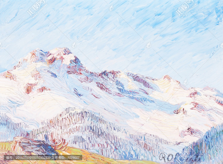 雪山風(fēng)景油畫(huà)
