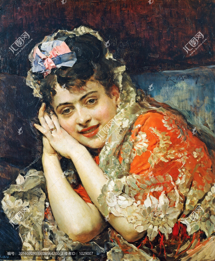 古典美女宮廷人物油畫