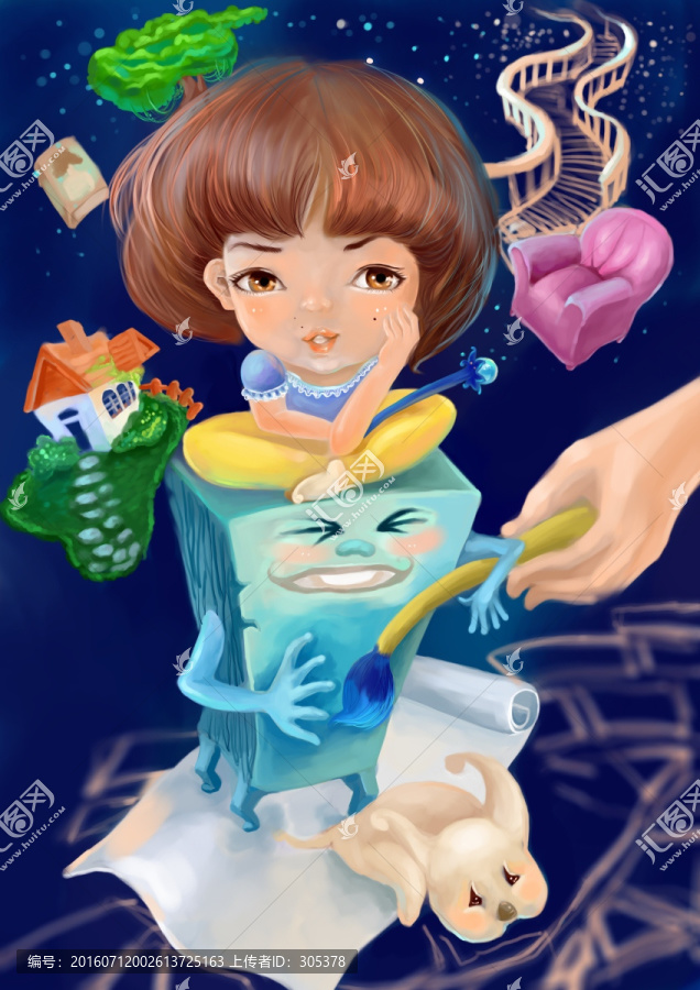 可愛兒童插畫