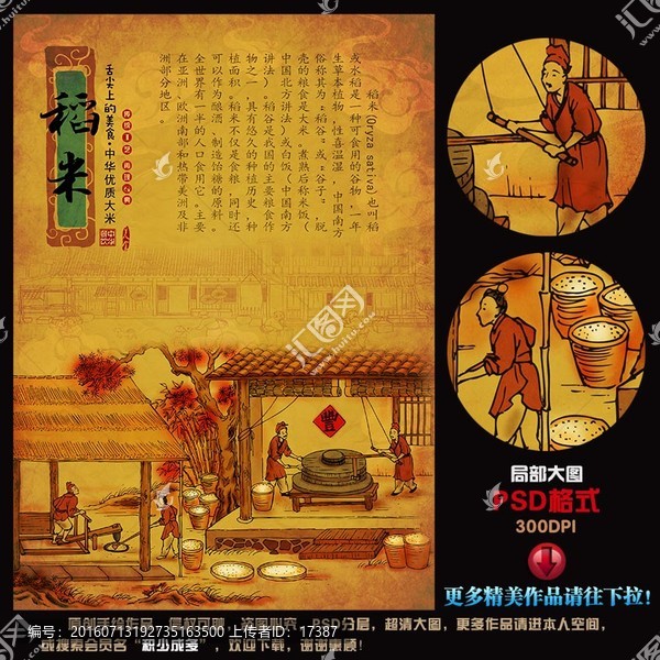 花香,大米,插畫,宣傳畫