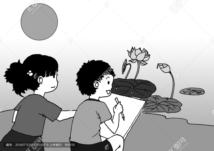 黑白插畫