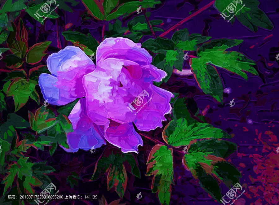 牡丹花油畫
