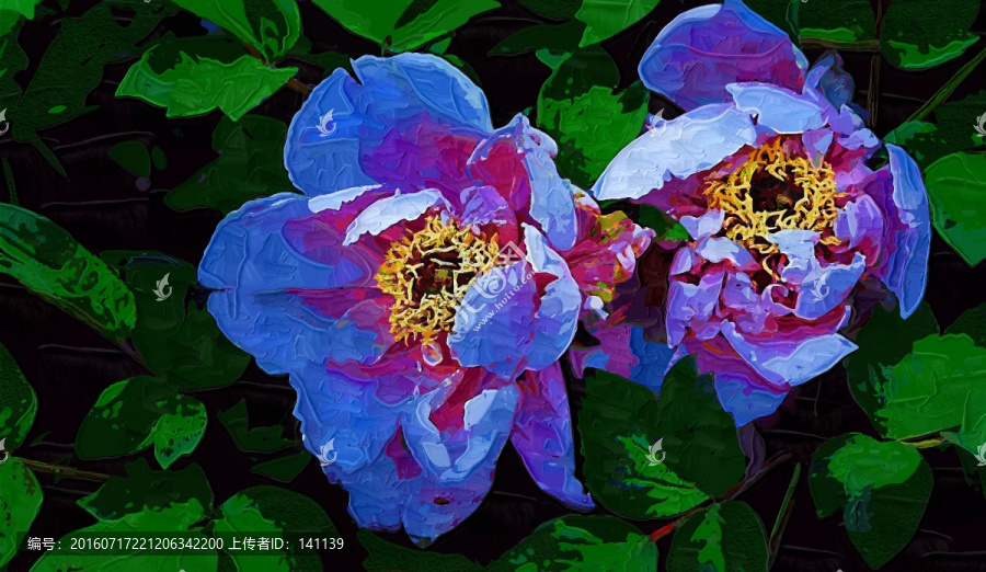 牡丹花油畫(huà)