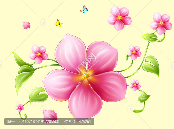 長春花手繪