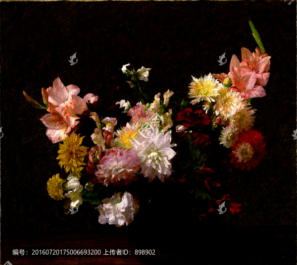 古典花卉靜物油畫