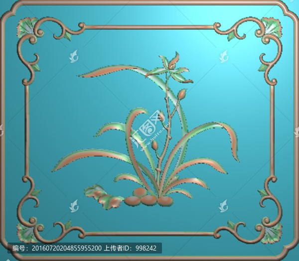 蘭花精雕圖