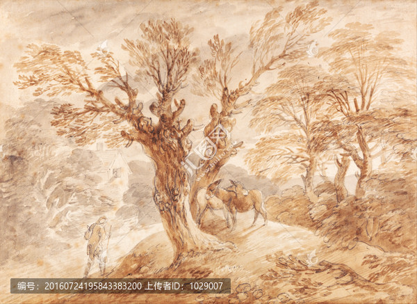 古老的風(fēng)景素描手稿