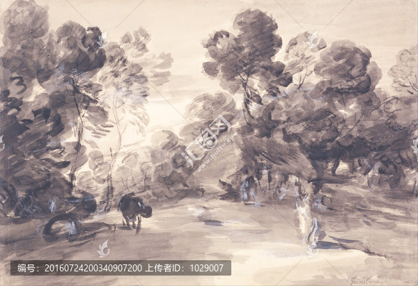 古老的風(fēng)景素描手稿