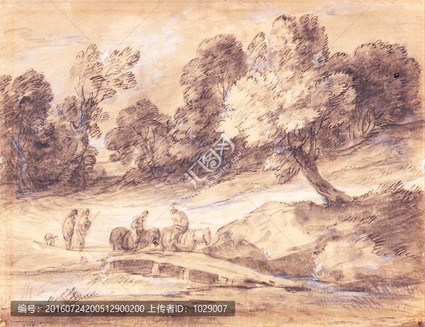古老的風(fēng)景素描手稿