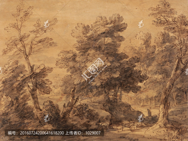 古老的風(fēng)景素描手稿
