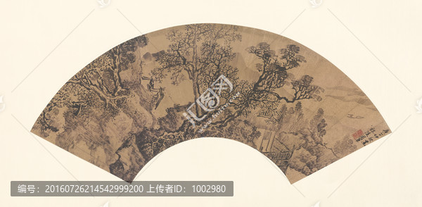 明清山水扇面之七