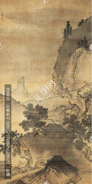 山水風景畫屏條,日本大師作品