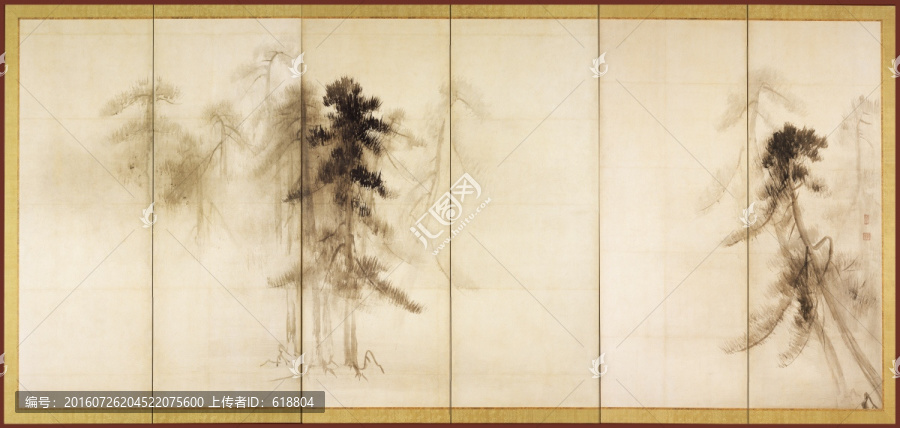 松林圖屏風(fēng)圖,長(zhǎng)谷川等伯作品