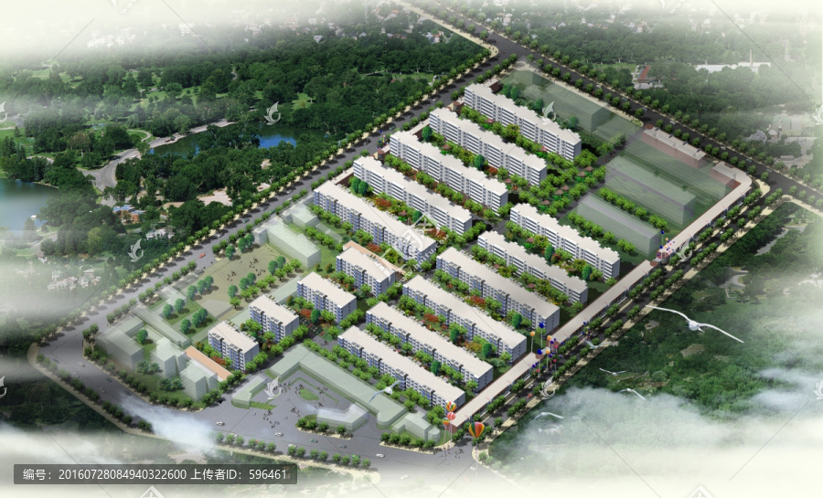 生活小區(qū)鳥(niǎo)瞰圖