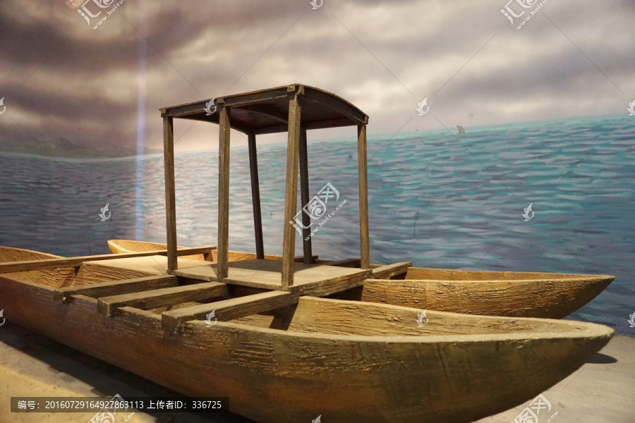 隋代双体木船,古代双体独木舟