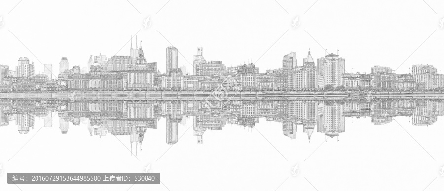 上海外灘景線描,,,合層