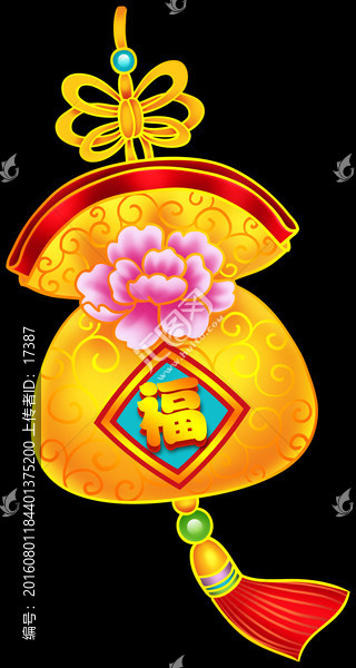 春節(jié)福袋,手繪掛件