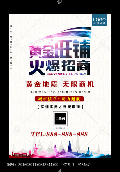 黃金旺鋪招商海報