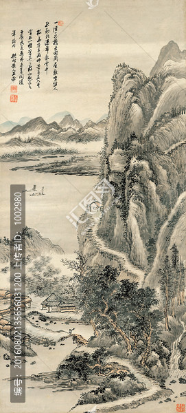 清,王翚,一徑至橋去
