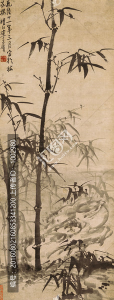 清,李方膺,拳石晴梢圖軸