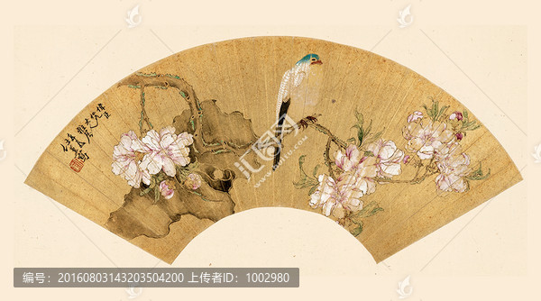 任熏,花鳥扇面