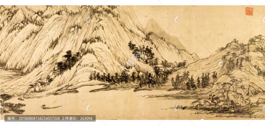 黃公望,富春山居圖,局部