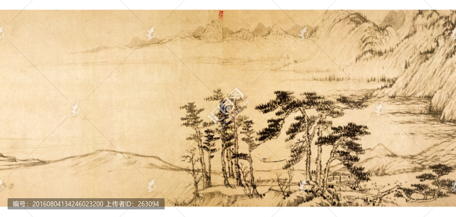 黃公望,富春山居圖,局部