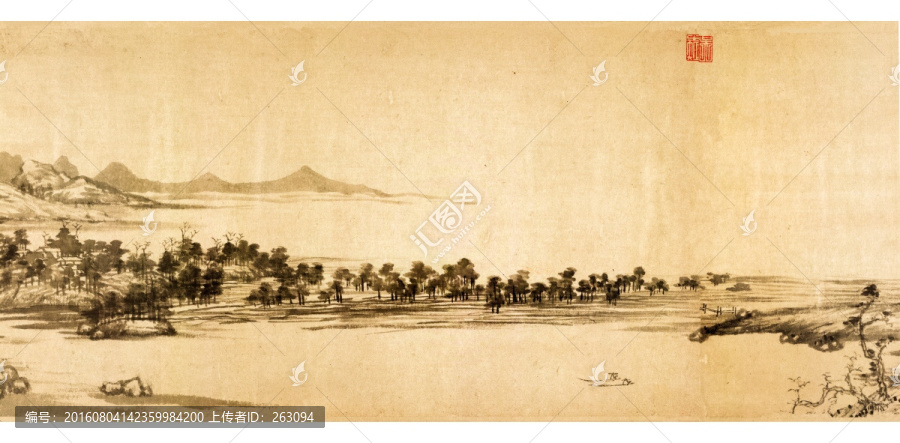 黃公望,富春山居圖,局部