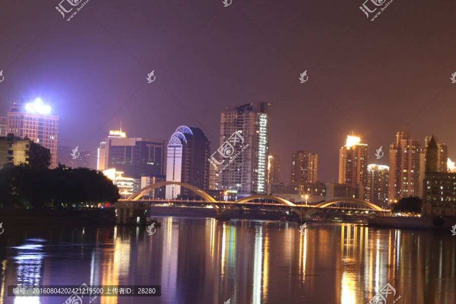 福州闽江夜景,解放大桥