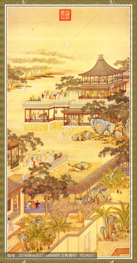 清本院十二月令之八月,清代唐岱